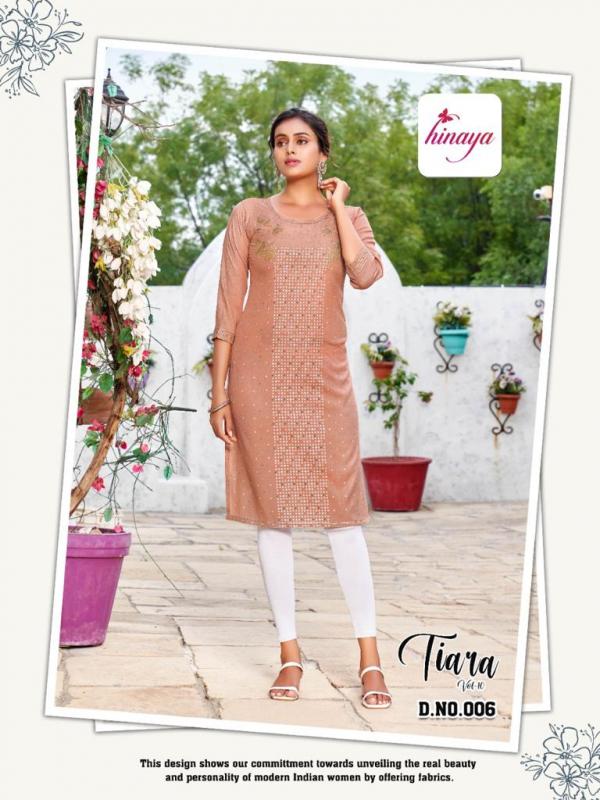 Hinaya Tiara 10 Rayon Fancy Wear Designer Kurti Collection